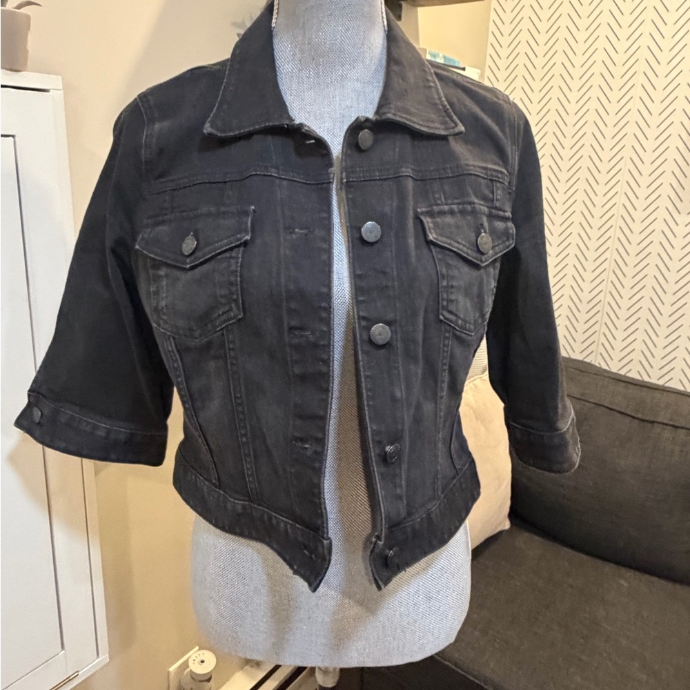 LOFT Dark Gray Denim Jacket - Picture 2 of 4
